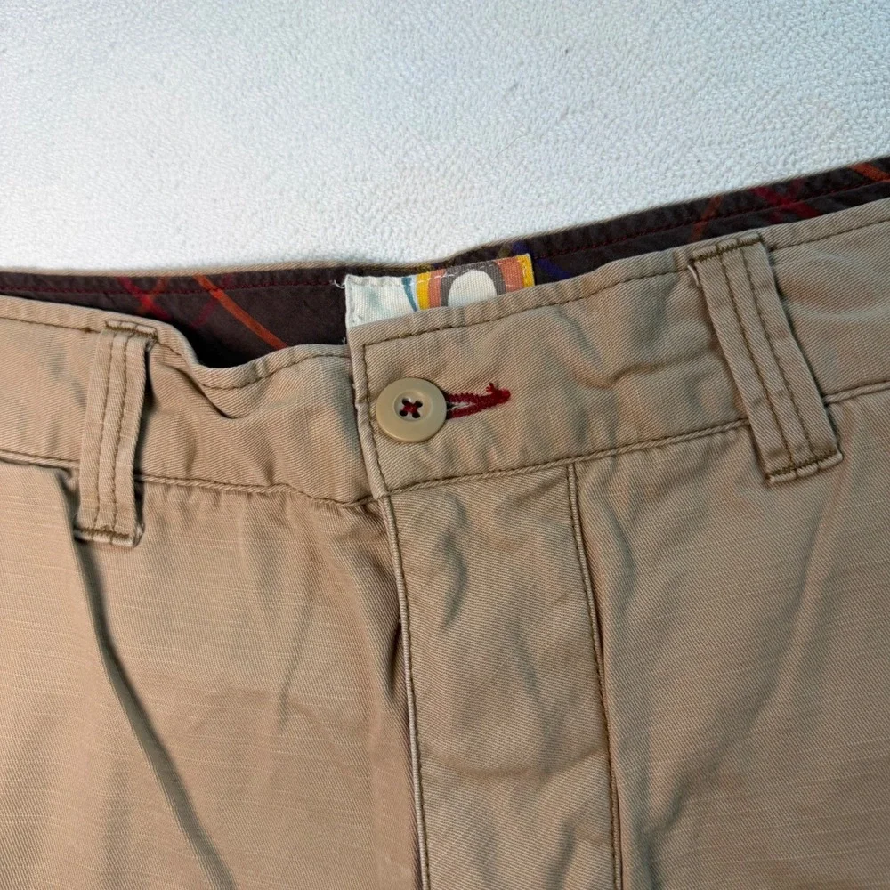 Ocean Pacific Mens Cargo Shorts Tan Khaki Ripstop Frayed Hem Utility Casual OP